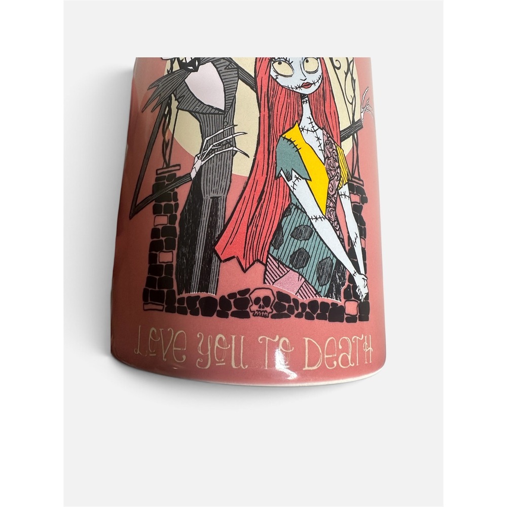 Disney Nightmare Before Christmas Jack Sally Zero 3D Pink Mug Love You To Death - Picture 3 of 6